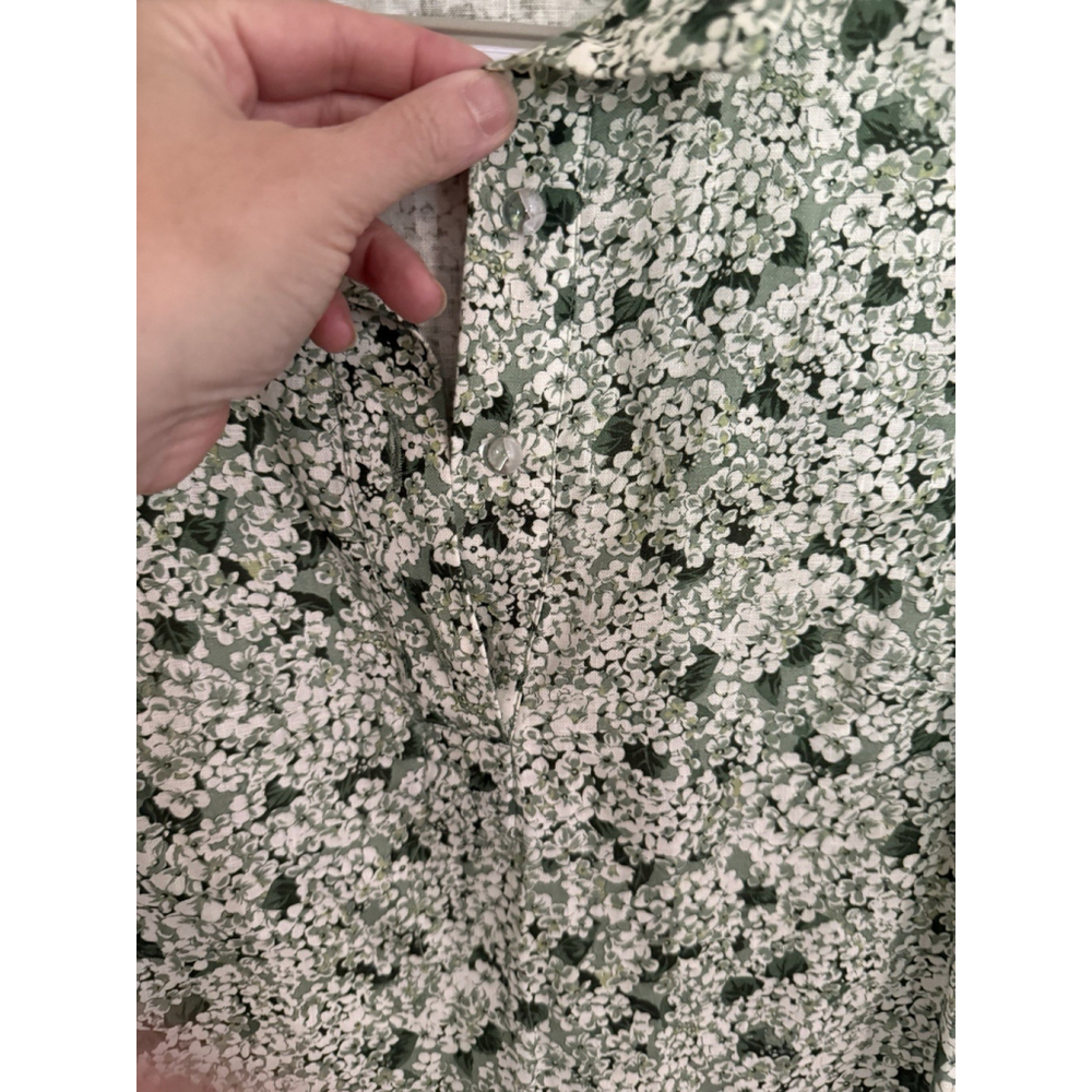 Tuckernuck Green Floral Maxi Shirt Dress Womens Small Button Front Long Sleeve - Picture 2 of 3